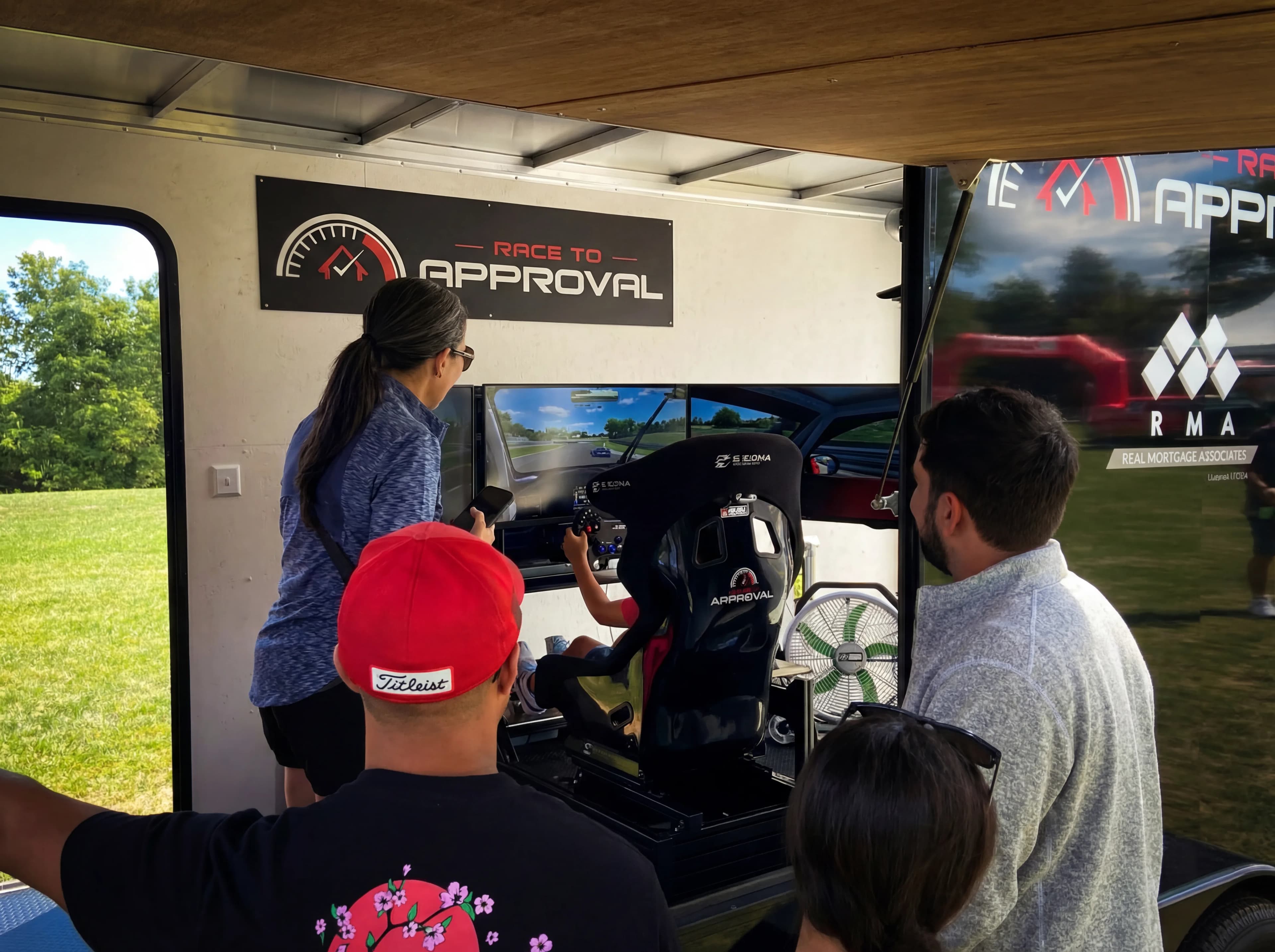 Interior view of the Race To Approval simulator rig